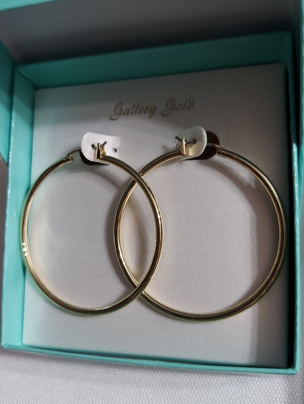 Sears 'Gallery Gold' Polished Gold Tone/Large Hoop Earrings